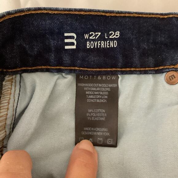 Mott & Bow Jeans Women's 27 Dark Blue Boyfriend Fit Mid Rise 5-Pocket Denim - Picture 5 of 9